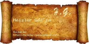 Heizler Géza névjegykártya