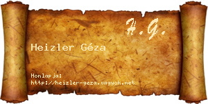 Heizler Géza névjegykártya