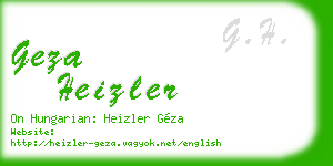 geza heizler business card